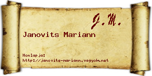 Janovits Mariann névjegykártya